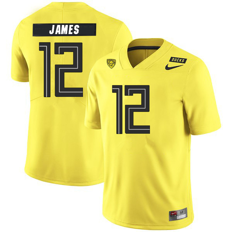 Men #12 DJ James Oregon Ducks College Football Jerseys Sale-Yellow